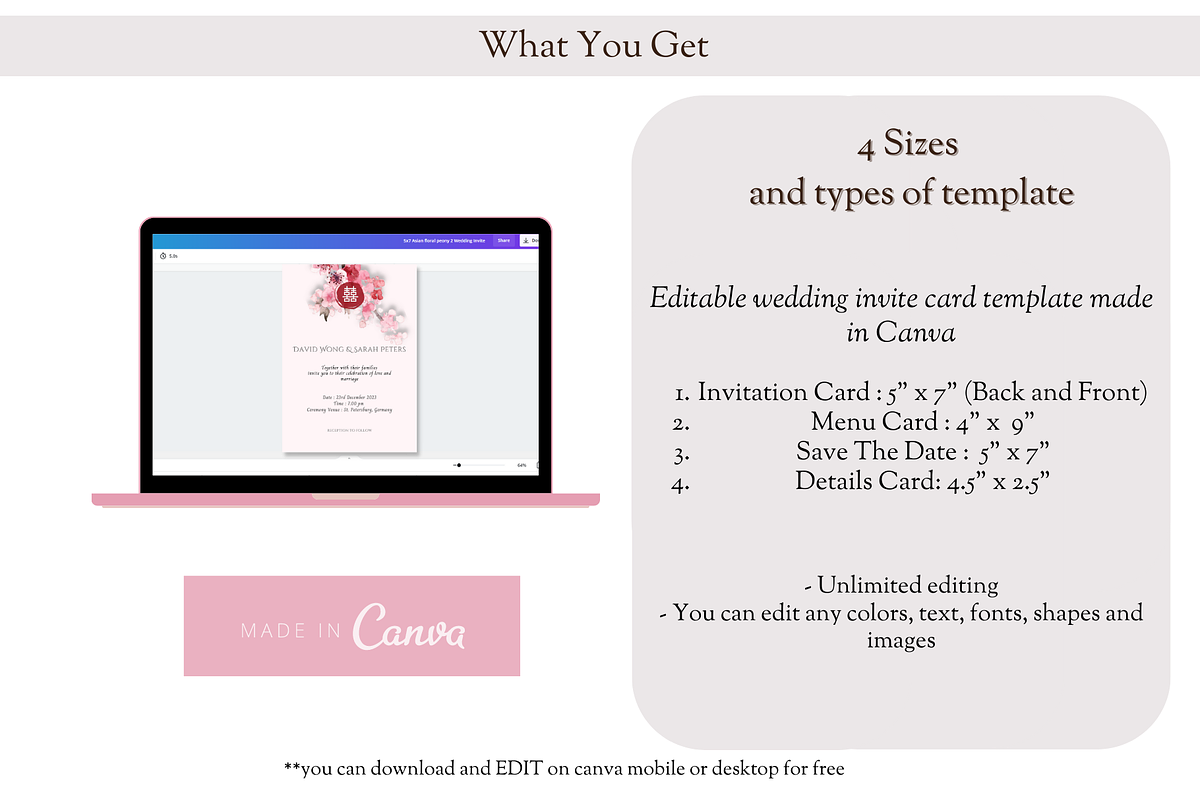 Asian Floral Wedding Invite - S2, an Invitation Template by YeeqsWedding (Photo 2 of 6)