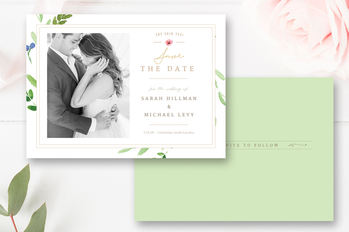 Save the Date Photo Card PSD, an Invitation Template by By Stephanie Design (Photo 4 of 7)