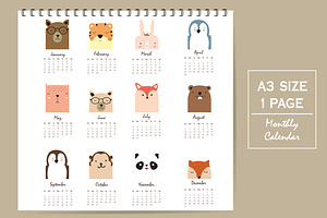 Calendar 2017 With Cute Animal 4