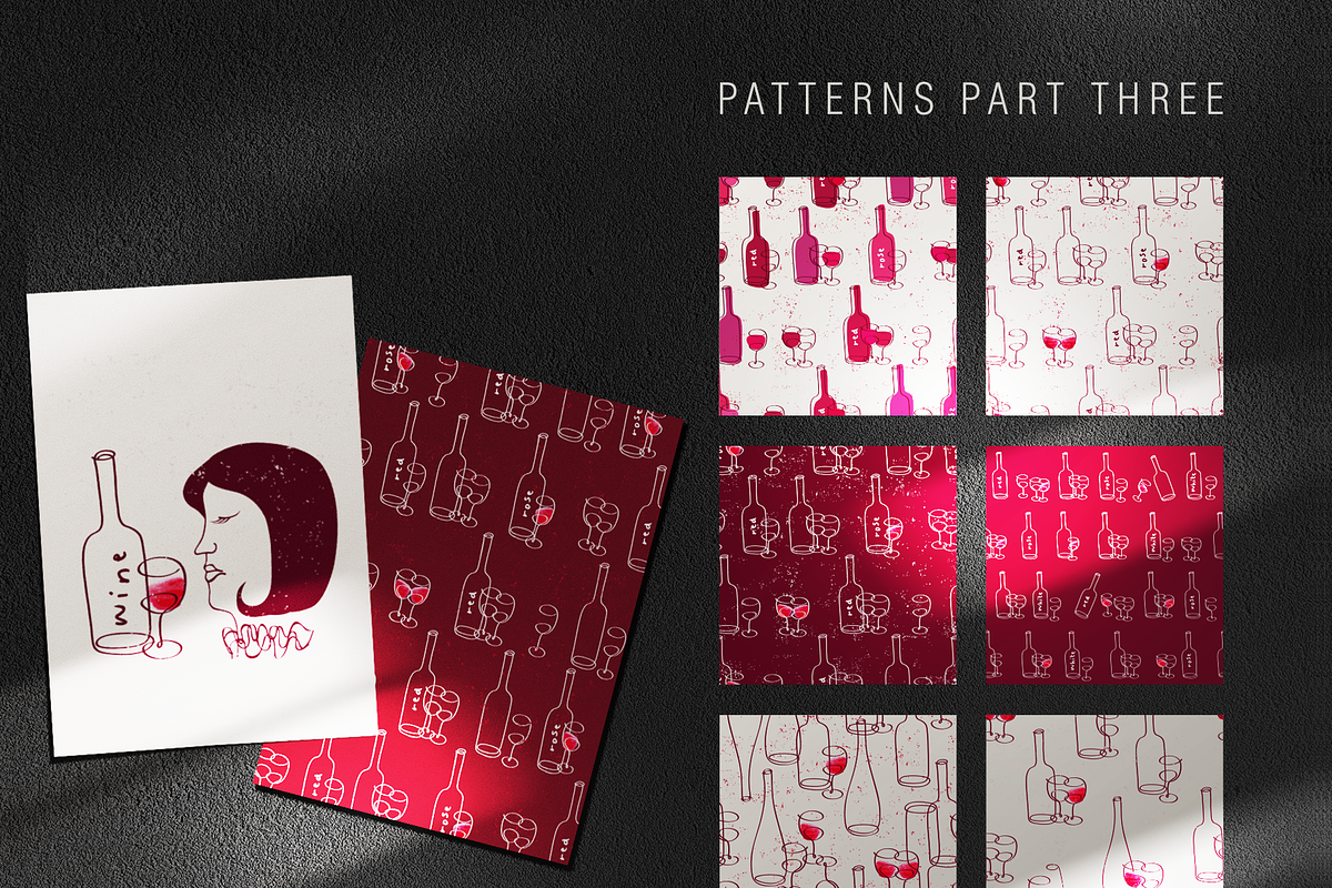 Modern wine collection, a Food Illustration by Tkoko vectors & patterns (Photo 10 of 15)