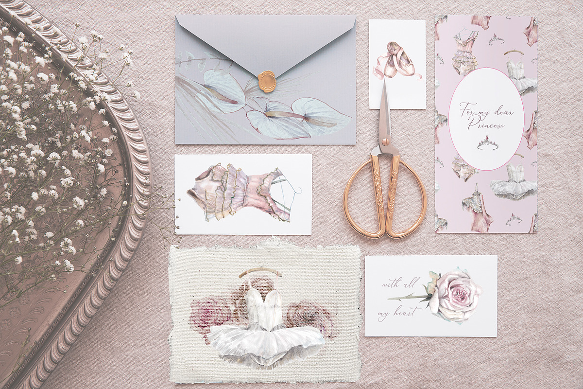 ON POINTE - Watercolor Ballet Set, an Object Illustration by Kaleriia (Photo 6 of 10)