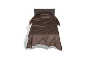 Brown Wooden Single Bed 3D Model, an Object 3D Model by rebrandy (Thumbnail 4 of 10)