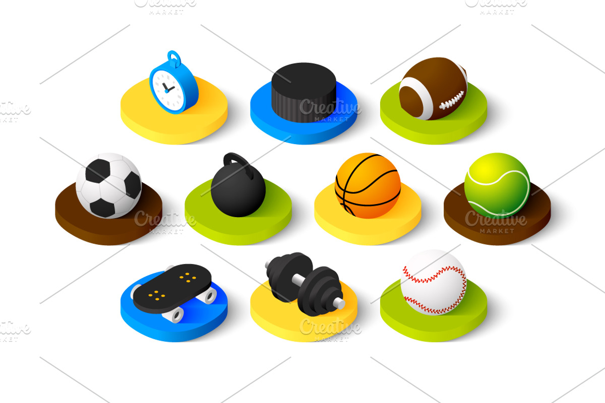 Isometric icons - Sport and Game preview 3