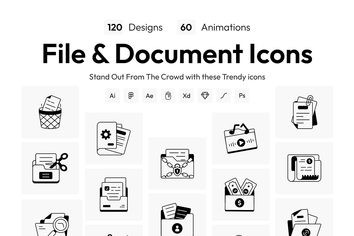 Animated File and Document Icons, an Outline Icon by Vectors Market (Photo 1 of 8)
