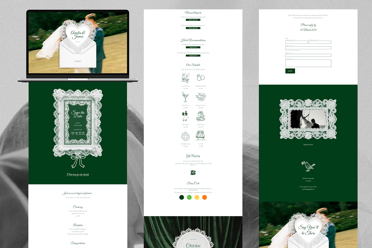 Squarespace Green Wedding Website, a Squarespace Template by Sofia Designs (Photo 2 of 5)