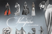 Vampire Watercolor Clipart Set, an Object Graphic by ArtCreationsDesign (Thumbnail 6 of 11)
