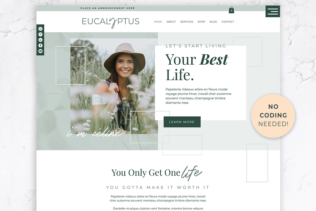 Wix Website Template | Eucalyptus, a Wix Template by Thirty One Palms Studio (Photo 1 of 7)