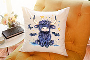 Halloween Highland Cow Ghost Clipart, an Illustration by Sublimation Artist (Thumbnail 5 of 6)