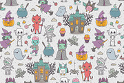 Cute Happy Halloween pattern, an Illustration by kostolom3ooo (Thumbnail 2 of 4)