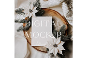 Holiday Card Photo Template Mockup, a Mockup by Kelligraphy Co. (Thumbnail 1 of 2)