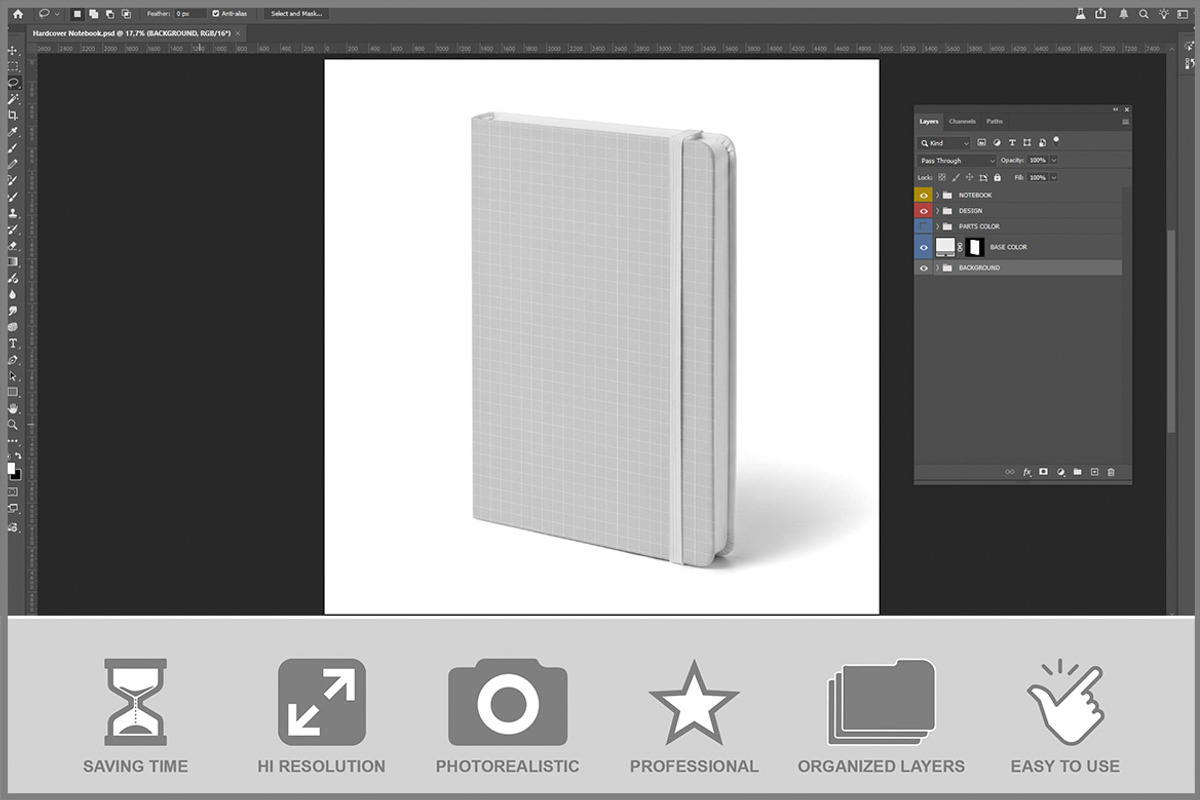 Hardcover Notebook PSD, a Books & Magazine Mockup by Bruno's Shop (Photo 2 of 3)