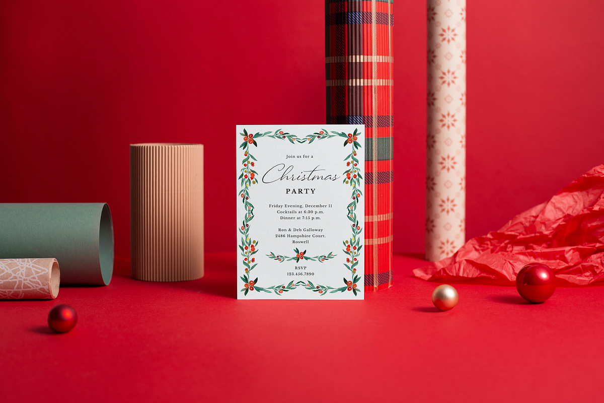 Editable Christmas Invitation, an Invitation Template by ForeverPrint (Photo 3 of 8)