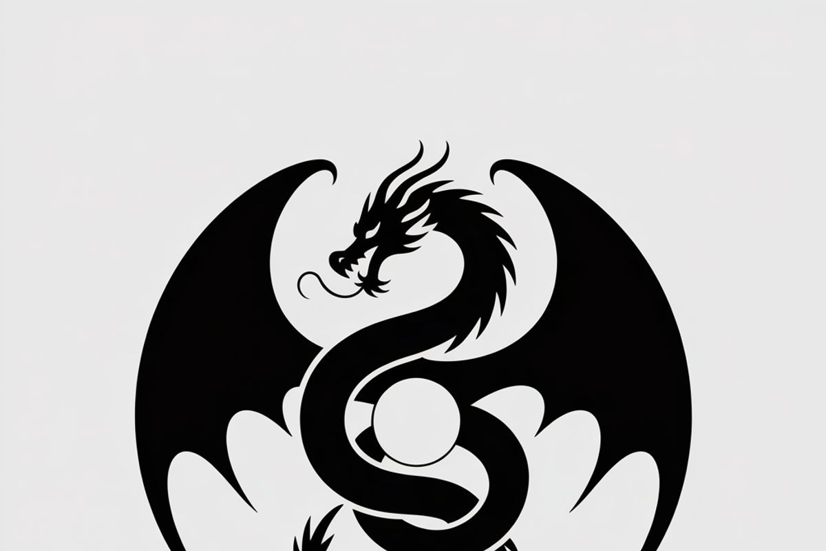 A bold dragon silhouette logo, an Illustration by Amazin_art (Photo 8 of 16)