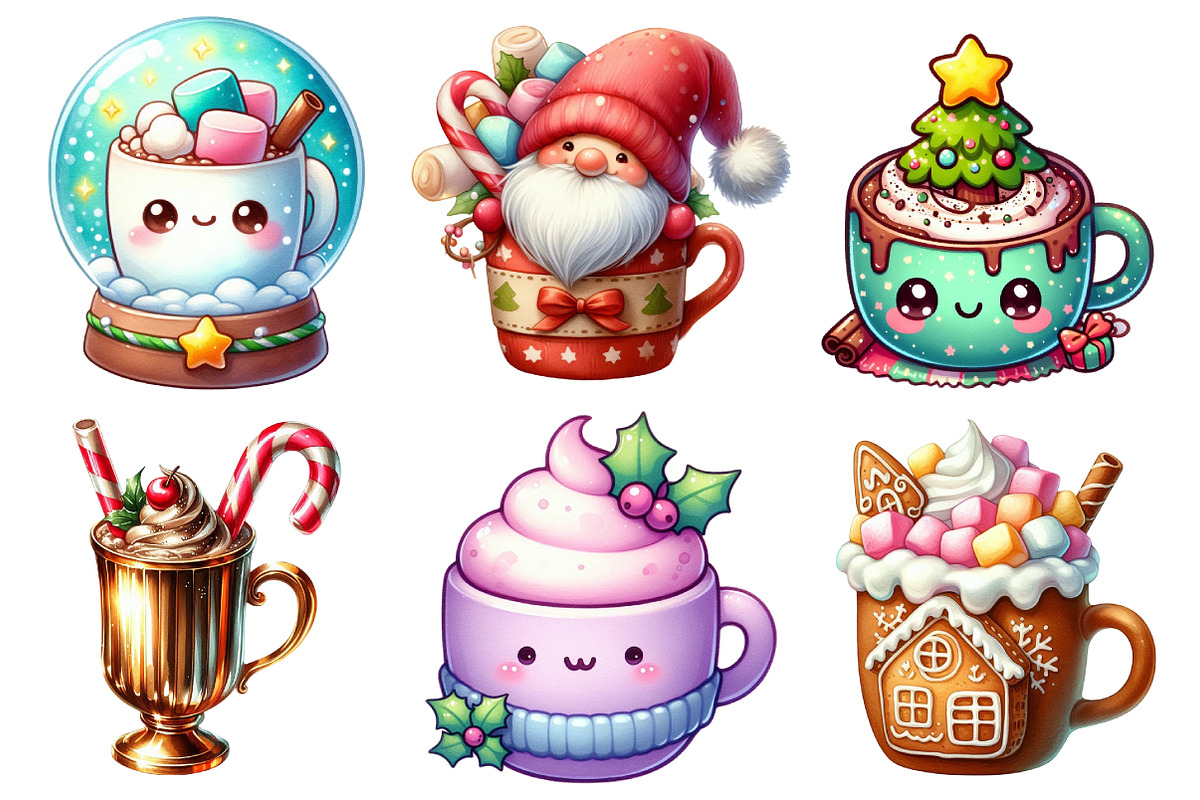 Cute Christmas Hot Cocoa Cup Clipart, an Illustration by Daily.Designs (Photo 4 of 5)