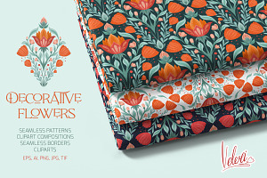 Decorative flowers set