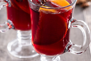 Mulled Wine with Orange and Cinnamon Sticks and Christmas decora, a Food & Drink Photo by etorres69