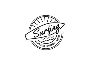 Vintage Surfing Logo Design