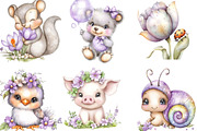 Whimsical Spring Animal Clipart, an Illustration by Designking (Thumbnail 2 of 5)