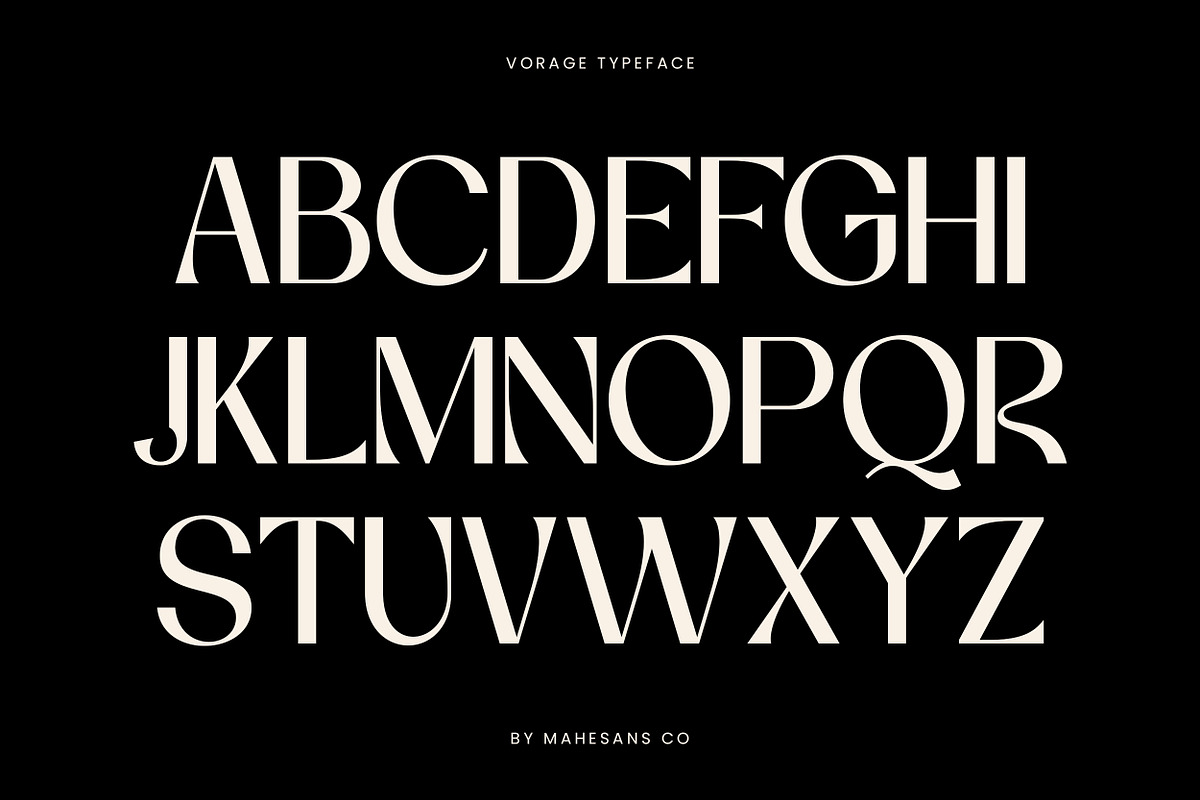 Vorage | Modern Minimalist Typeface, a Serif Font by Mahesans Co (Photo 4 of 10)