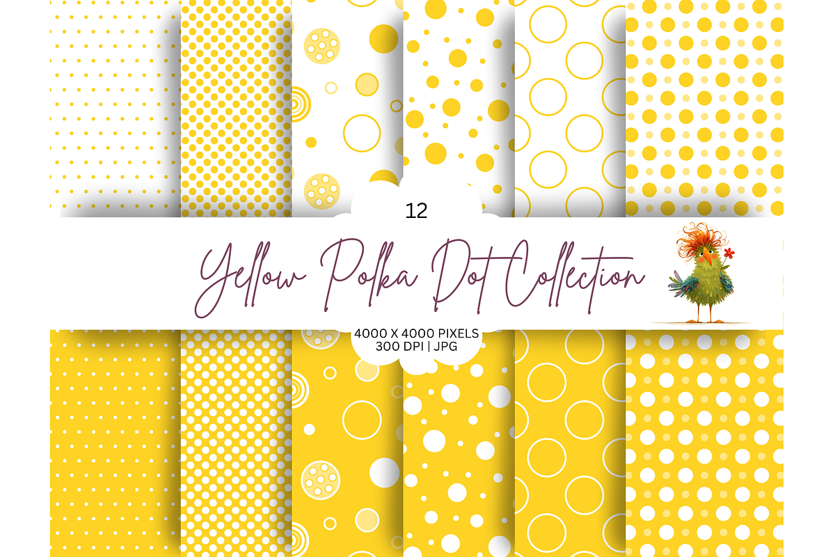 Yellow Polka Dot Seamless Patterns, a Pattern Graphic by Earley Bird Design Studio (Photo 1 of 8)