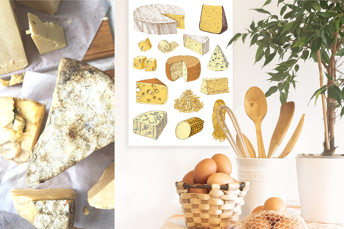 Farm fresh dairy products collection, a Food Illustration by handsketched (Photo 2 of 14)