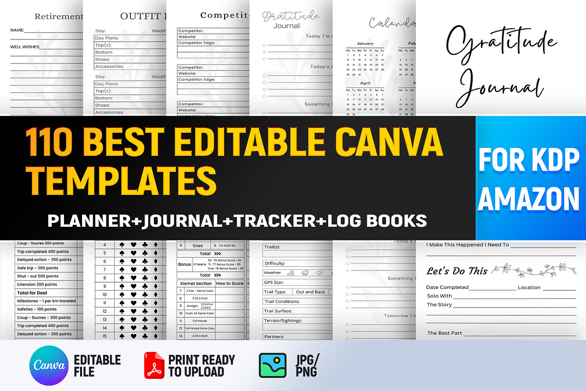 110 Editable Canva Template for KDP, a Templates & Theme by Book2bees (Photo 1 of 7)
