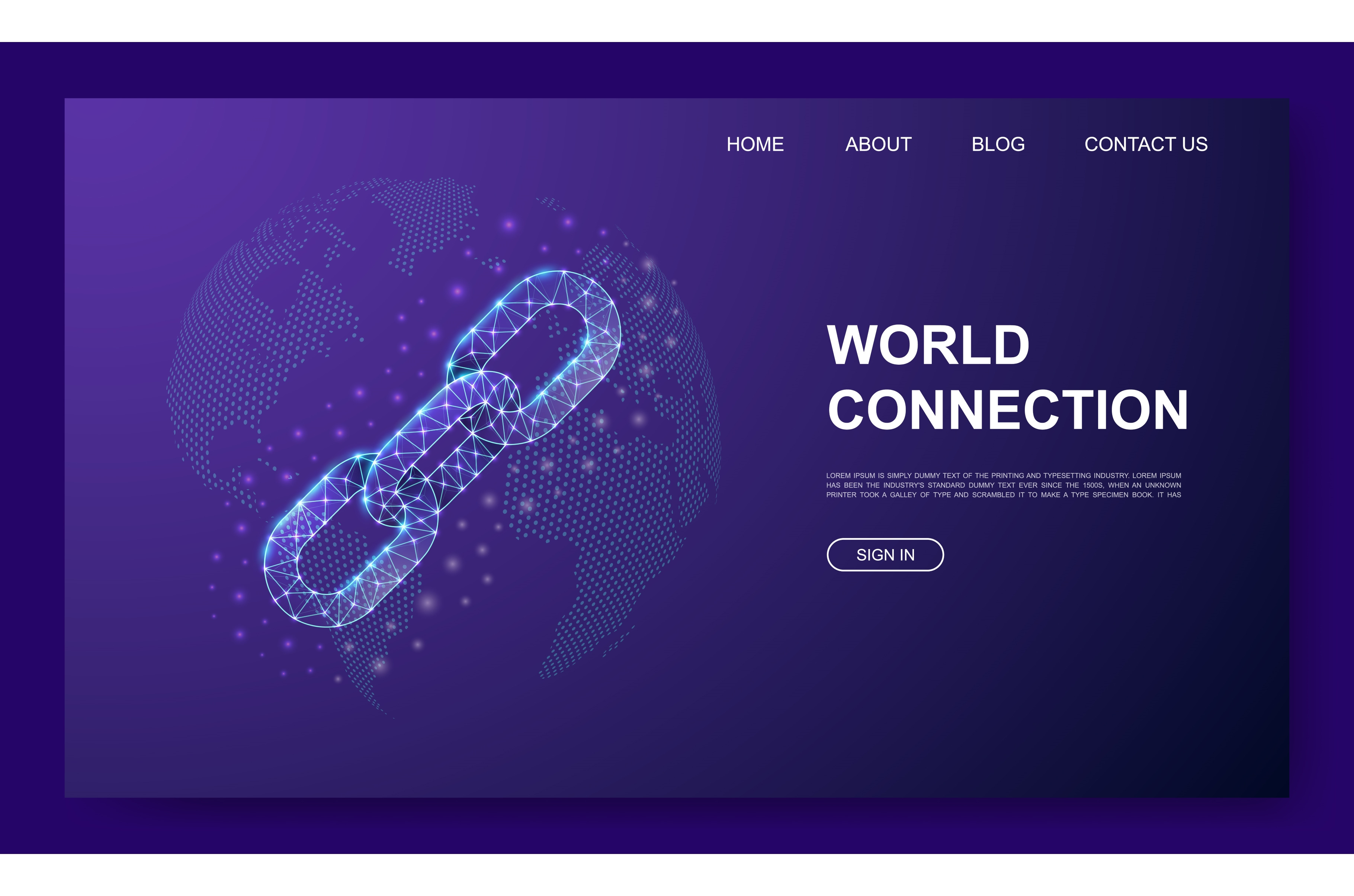 Chain 3d low poly website template, a Texture Graphic by GraphiShop