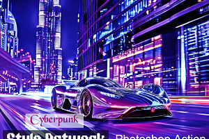 Cyberpunk Style Artwork Ps Action, an Action Add-On by Studio Retouch