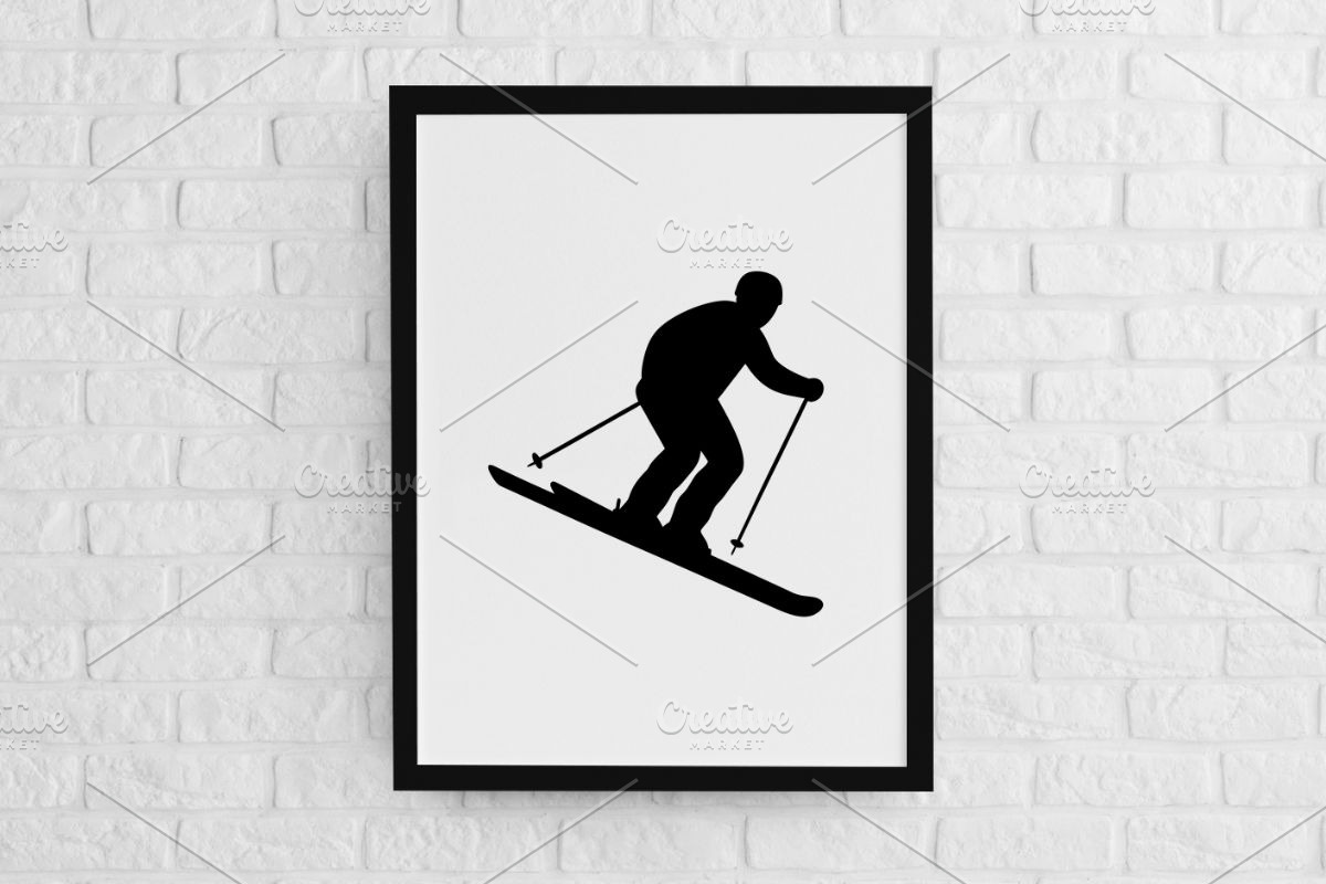 Skiing Silhouette SVG, a Sport Illustration by newminddesign (Photo 2 of 3)