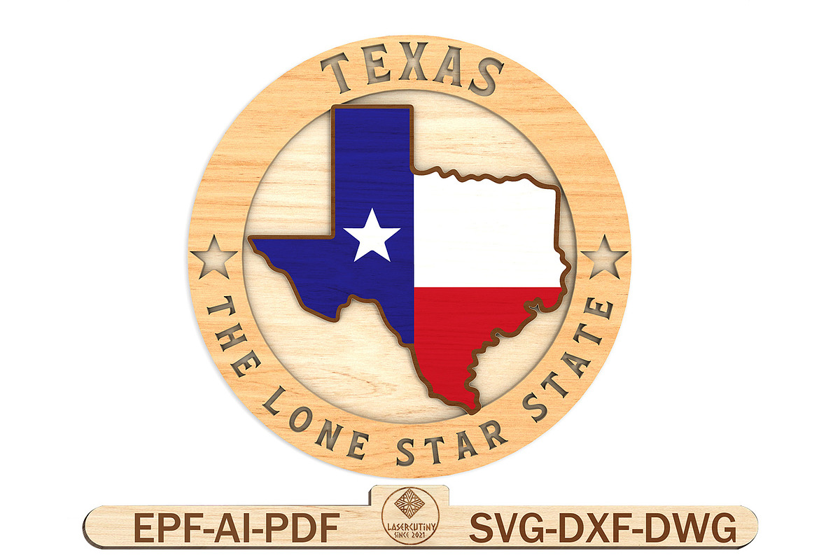 Texas state round sign Svg, a Pattern Graphic by Lasercutiny (Photo 1 of 2)