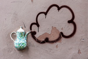 Decorative teapot on the wall, an Architecture Photo by BOOCYS