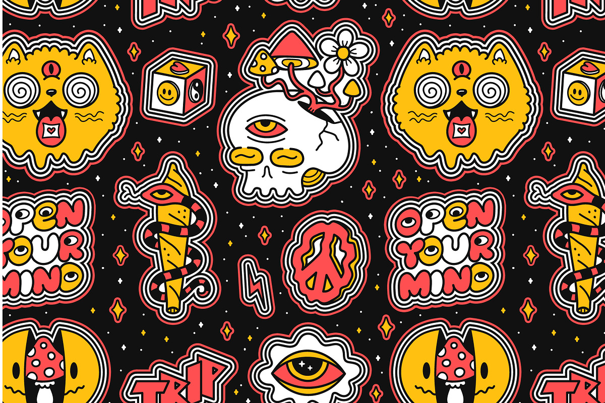 6 ultra-detailed trippy patterns, a Pattern Graphic by Slavko Kahovsky (Photo 7 of 7)