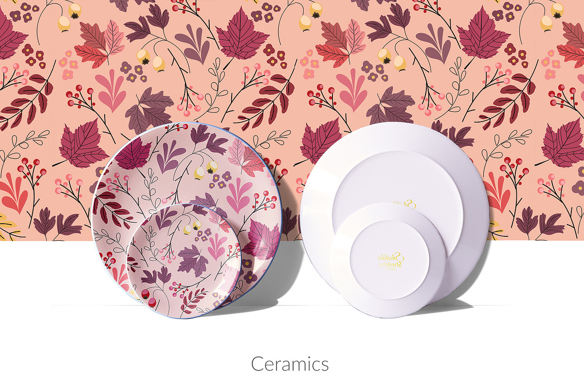 Seamless Autumn leaves Pattern Set, a Pattern Graphic by Sheikhadesign (Photo 4 of 6)
