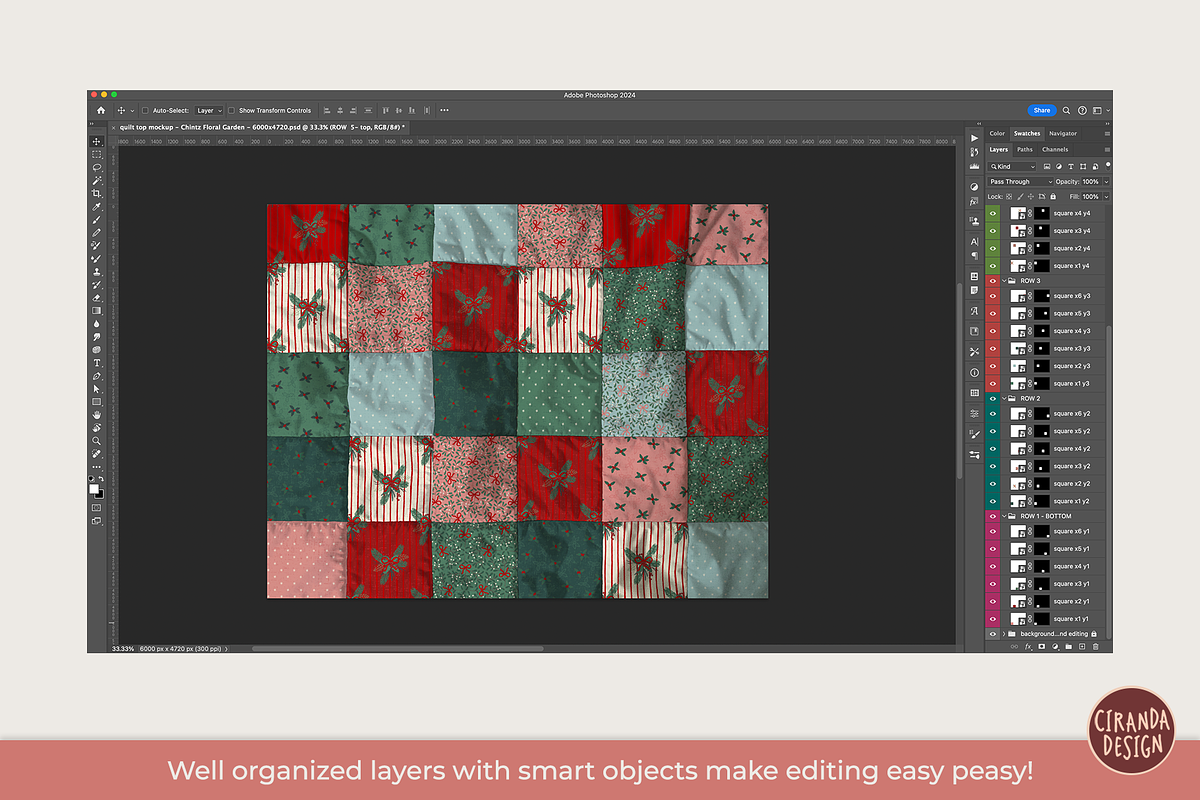 Patchwork Quilt Top Mockup, a Household Mockup by Ciranda Design (Photo 9 of 10)