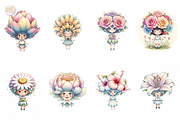 Whimsical Floral Child PNG Clipart., an Object Illustration by KennedyStudio (Thumbnail 2 of 5)