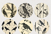 Crow Stamp Printed Seamless Patterns, a Pattern Graphic by Natural Planners (Thumbnail 2 of 4)