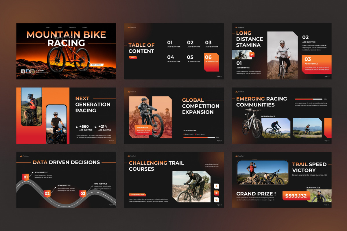 Mountain Bike Racing Google Slides, a Presentation Template by Loin Studio (Photo 3 of 4)