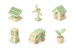 Eco icon sets featuring solar panel,, an Illustration by Dvoevnore photos