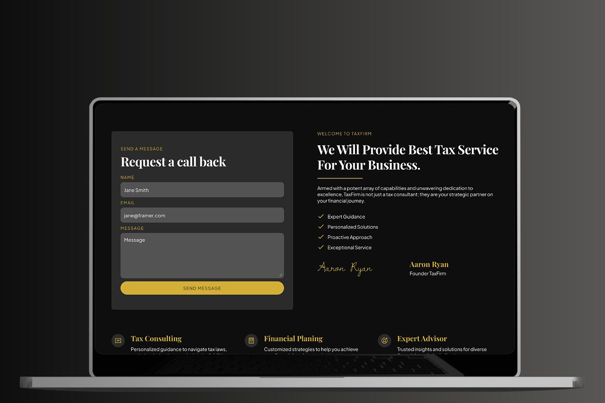 TaxFirm - Tax Consultant Framer, an UI Kit Template by Frameko (Photo 5 of 6)