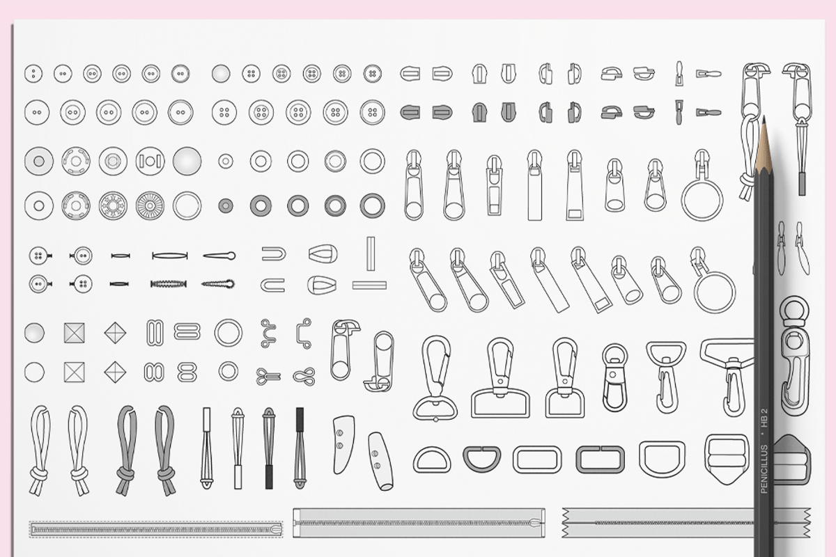 Vector Garment Accessories & Brushes, an Illustration by HYDNSTUDIO (Photo 4 of 9)