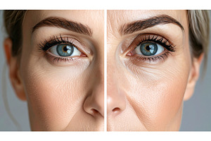 Closeup split image showing facial, a Beauty & Fashion Photo by Igor Tichonow