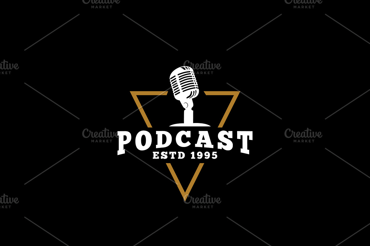 Podcast Logo in Vintage Style, a Branding & Logo Template by AlvinStd