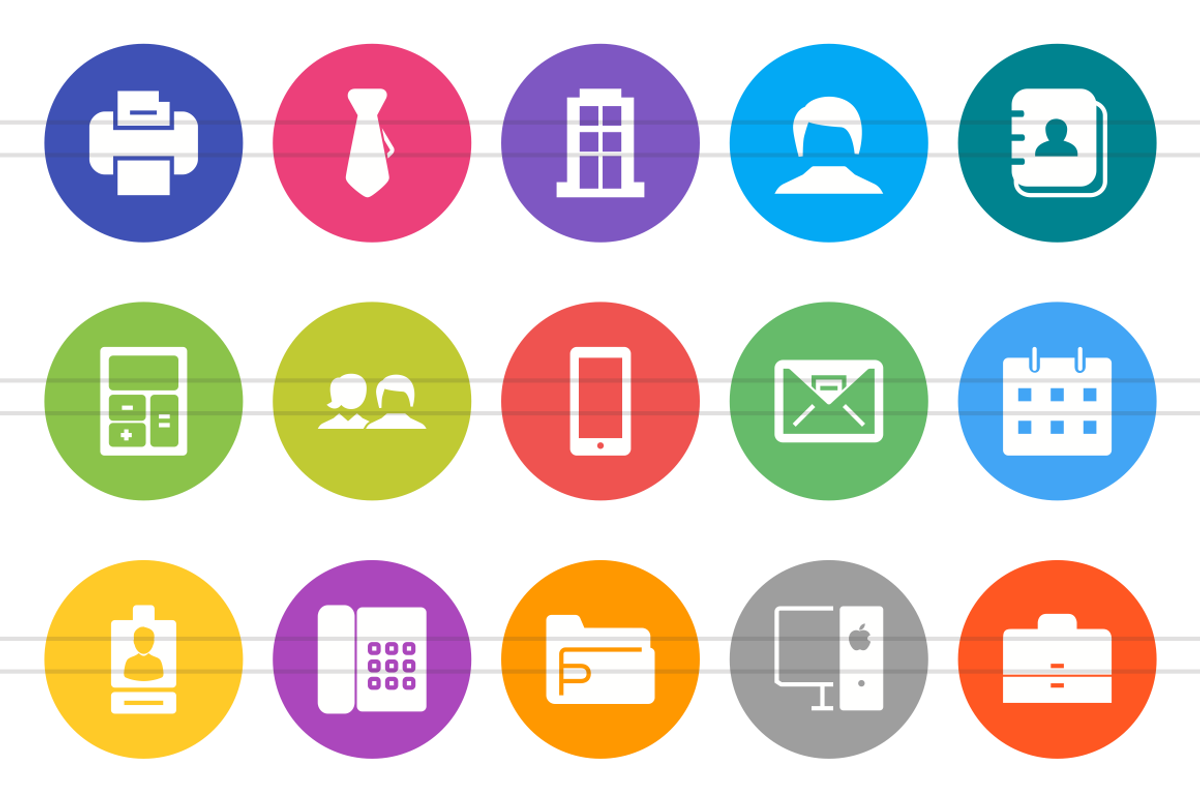 50 Business Flat Round Icons preview 2