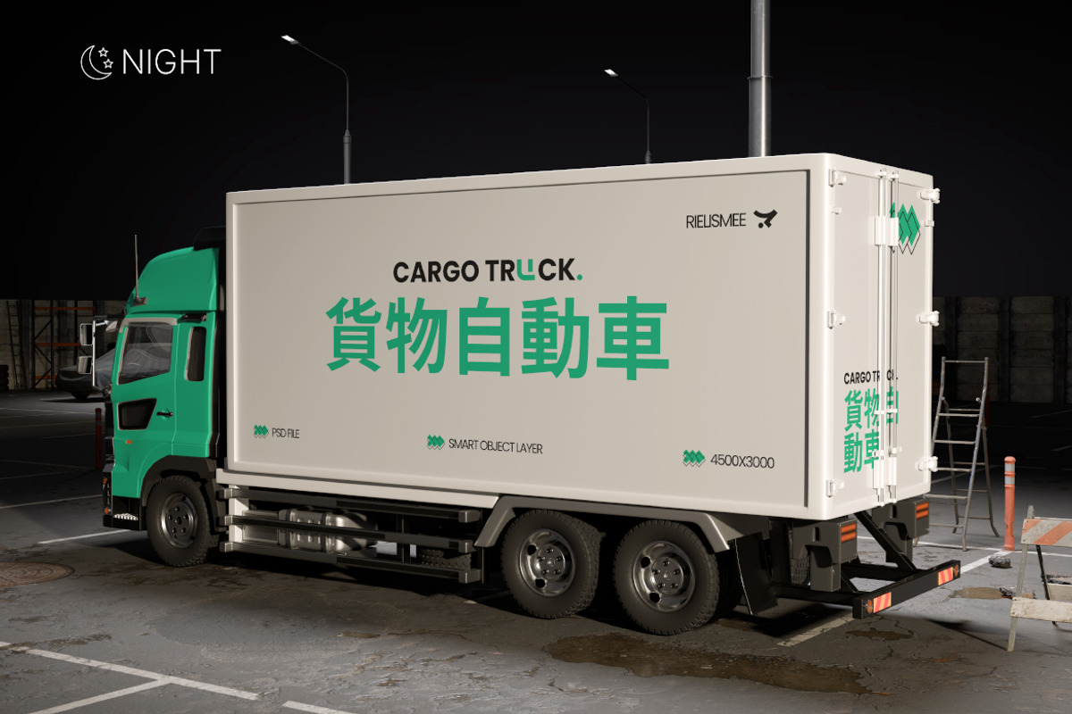 Cargo Truck Mockup Day & Night Scene, an Advertising Mockup by Rielismee (Photo 4 of 5)