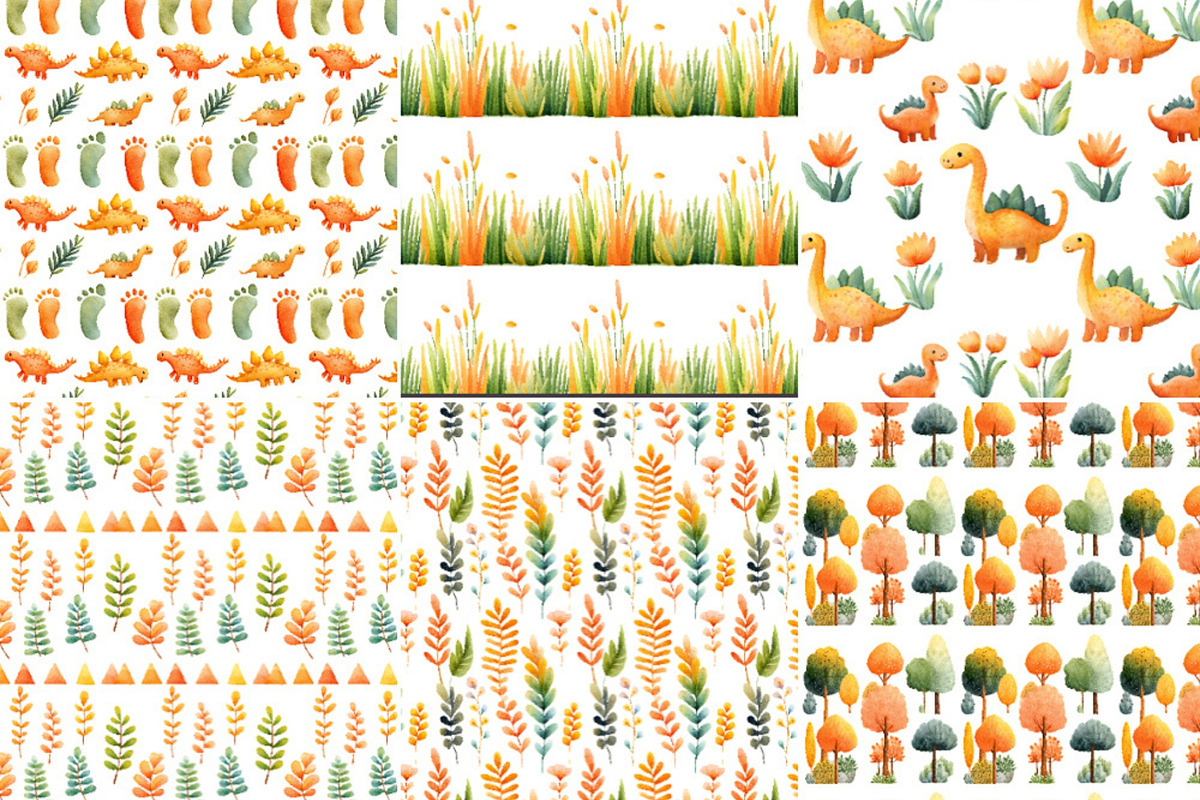 Cute Dinosaur Clipart + Patterns, an Animal Illustration by Nicole Branger Art (Photo 15 of 27)