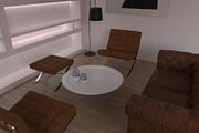 Japandi Living Room 3D Scene, Mockup, a Scene 3D Model by Arthitecture Home (Thumbnail 7 of 7)