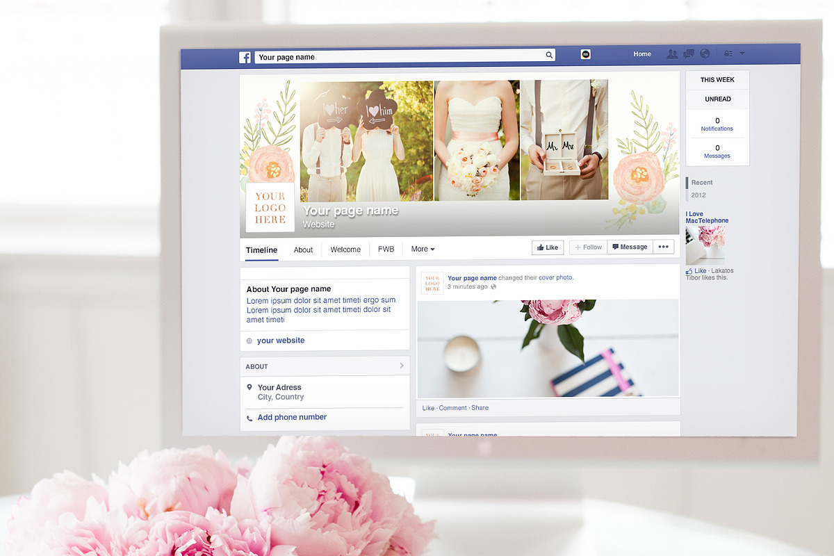 Watercolor Facebook Timeline Cover, a Websites & App Template by Indie Grace Design (Photo 2 of 2)