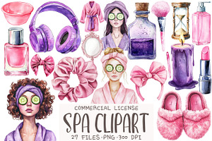 Spa Watercolor Clipart, an Illustration by OK Design