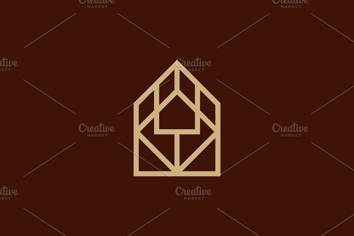 elegant abstract house outline logo, a Branding & Logo Template by Rasagama Studio