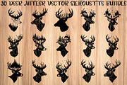 Deer Antler Silhouette Bundle, an Object Illustration by yasushie (Thumbnail 1 of 31)